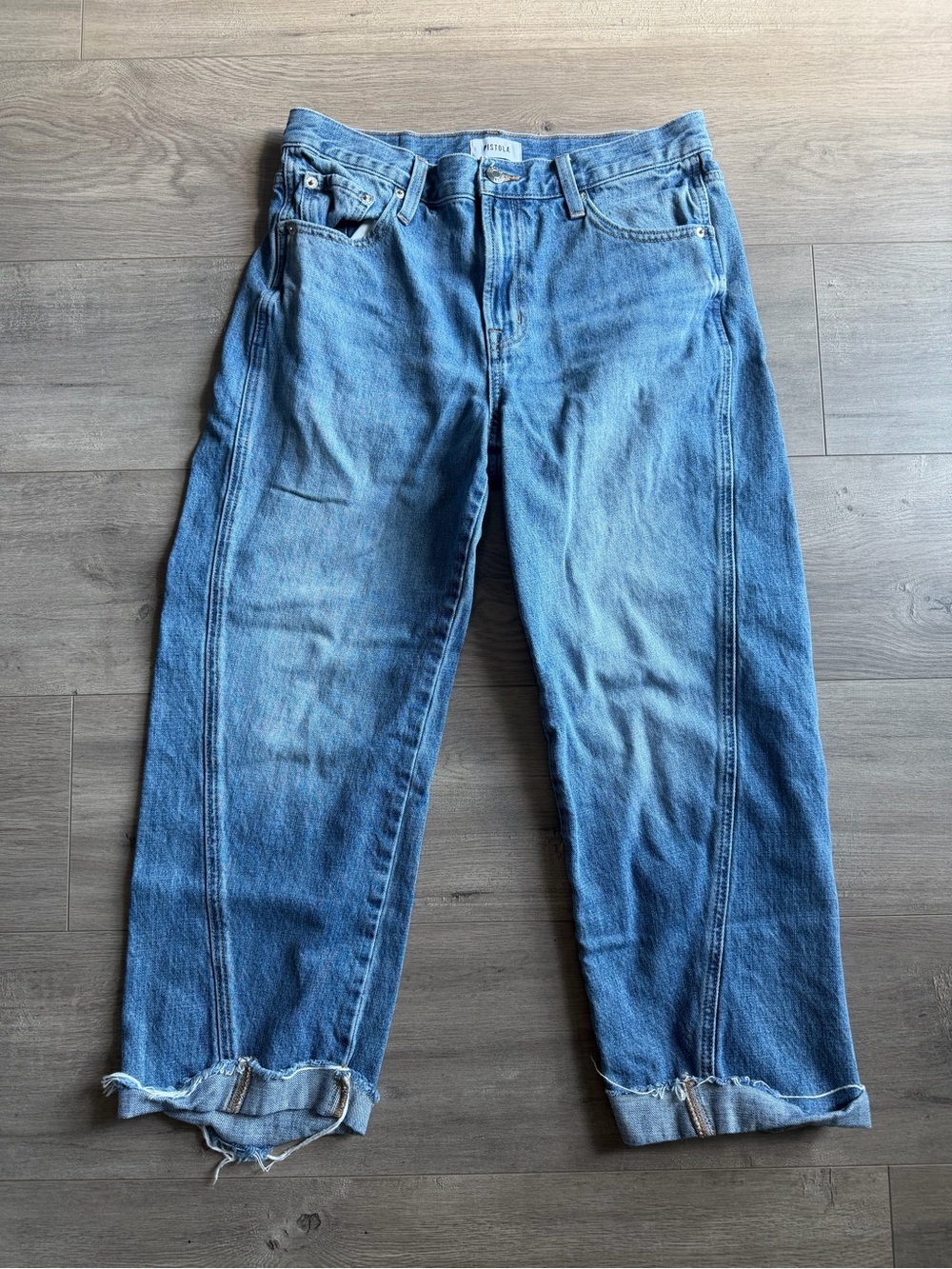 Pistola Kacey Mid-Rise Cuffed Relaxed Tapered Jeans - size 27P